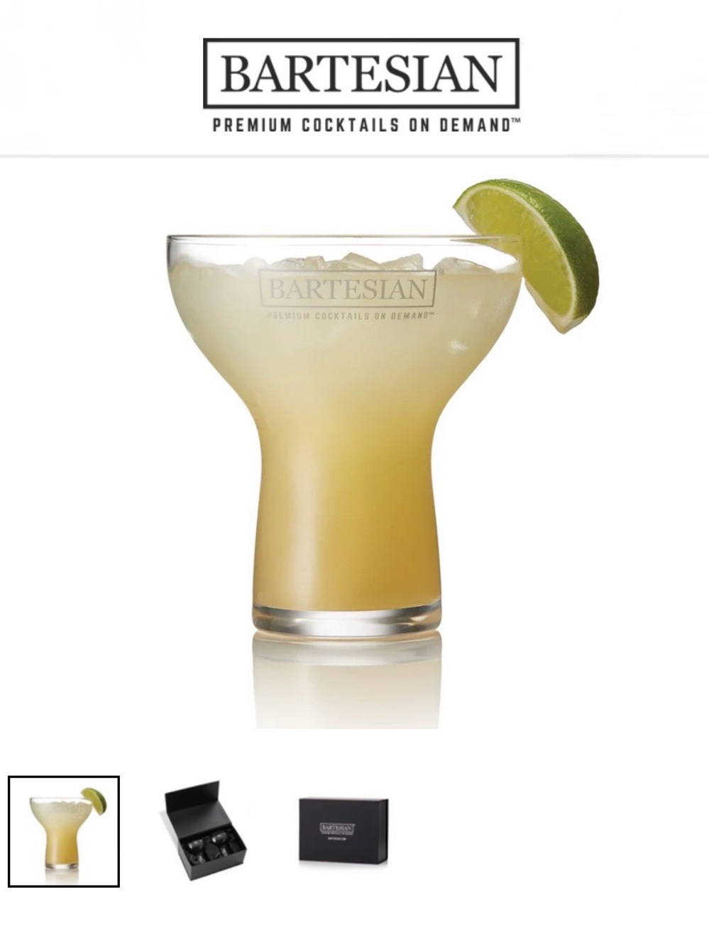Bartesian Margarita Cocktail Glasses - Set of 2